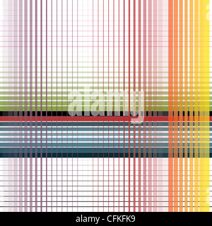 feine abstrakte farbige Streifen auf weißem Hintergrund Stockfoto