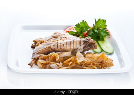 Kaninchen mit Garnierung Stockfoto