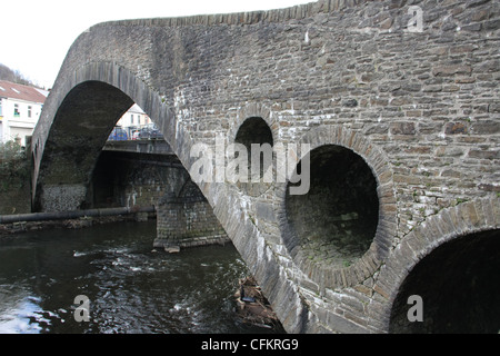 Alte Brücke bei Pontrypridd, South Wales Stockfoto