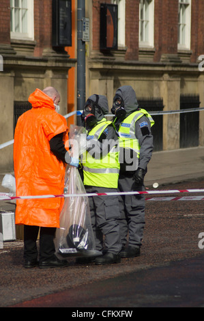 Katastrophe Training trainieren Sie im Stadtzentrum von Leeds Stockfoto