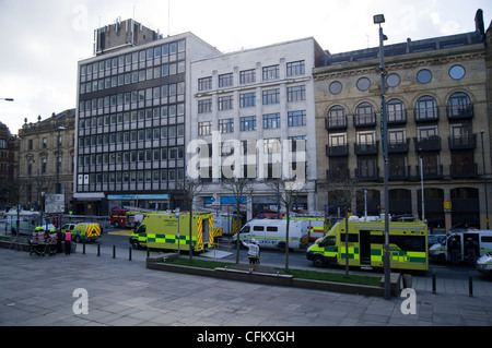 Katastrophe Training trainieren Sie im Stadtzentrum von Leeds Stockfoto