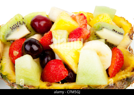 Vielfalt von frischem Obst in Nahaufnahme Stockfoto