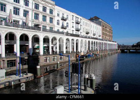 Alsterfleet und Alsterarkaden, Hamburg, Deutschland, Europa Stockfoto