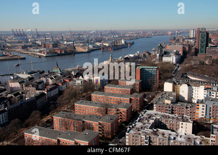 Blick von St. Michaelis, Hafen, Hamburg, Deutschland, Europa Stockfoto