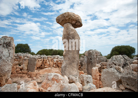 Die Reste des prähistorischen Dorfes in Torre d'en Gaumes Menorca Spanien Stockfoto