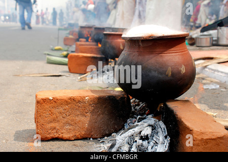 Szene aus Attukal Pongala Festival, Trivandrum, Indien Stockfoto