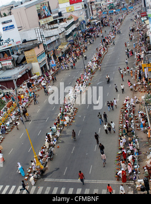 Szene aus Attukal Pongala Festival, Trivandrum, Indien Stockfoto