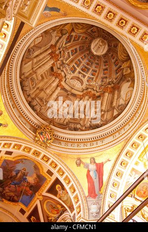 Innere der Kuppel, Rabat (Victoria), Gozo, Malta, Gozo Kathedrale, Europa Stockfoto