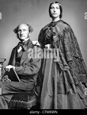 Der englische Nationalökonom JOHN STUART MILL (1806-1873) mit seiner Stieftochter Helen Taylor Stockfoto