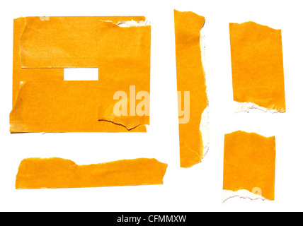 Streifen Klebeband isoliert auf weißem Hintergrund Stockfotografie - Alamy