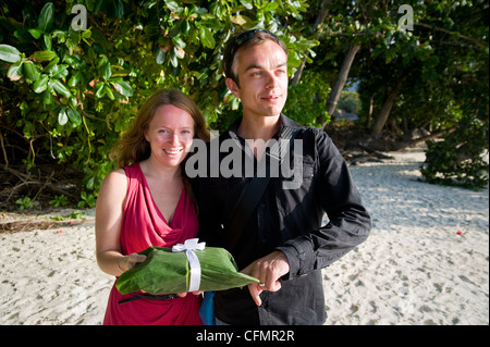 Seychellen, Mahe: Touristen sind oft an den schönen Stränden heiraten Stockfoto