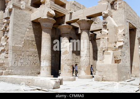 Kom Ombo. Ägypten. Afrika. Blick auf die Rückseite der Säulenhalle im Tempel von Kom Ombo Stockfoto