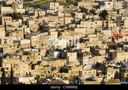 Arabische Nachbarschaft auf dem Abhang des Ölbergs in Jerusalem, Israel. Stockfoto