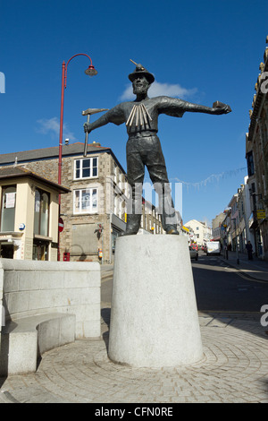 Zinn-Miner-Denkmal in Fore Street Redruth, Cornwall UK. Stockfoto