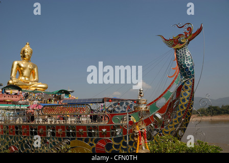 Das goldene Dreieck, wo drei Länder Grenzen an einander, Laos, Burma und Thailand. Chiang Rai Nordthailand 0n 21.01.2009 Stockfoto