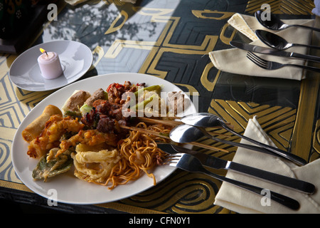 Indonesische Gerichte in einem balinesischen Restaurant Bali, South Pacific, Indonesien, Südostasien, Asien. Stockfoto