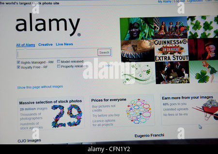 Alamy Webseite screenshot Stockfoto