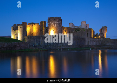 Caerphilly Castle, Mid Glamorgan, Wales, Vereinigtes Königreich, Europa Stockfoto