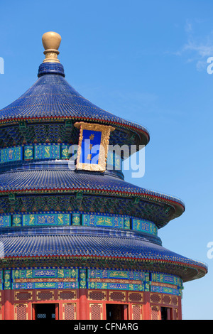 Tian Tan Komplex, Nahaufnahme des Temple of Heaven (Qinian Dian Tempel), UNESCO-Weltkulturerbe, Peking, China, Asien Stockfoto