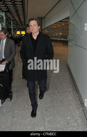 Colin Firth am Heathrow Airport London, England - 17.02.11 Stockfoto