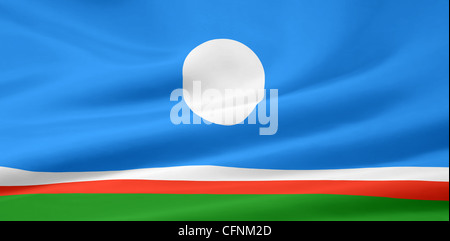 Flagge der Republik Sacha - Russland Stockfoto