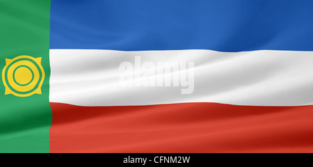 Flagge der Republik Chakassien - Russland Stockfoto