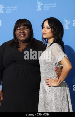 Gabourey Sidibe und Zoe Kravitz Berlin Internationale Filmfestspiele (Berlinale) - schreien zum Himmel - Foto-Aufruf Berlin, Deutschland - 12.02.11 Stockfoto