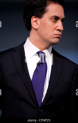 Arbeits- und Opposition Leader Ed Miliband abgebildet auf der Labour Youth Conference an der Warwick Universität. Stockfoto