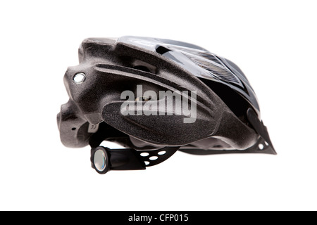 Fahrrad Helemet von hinten auf dem weißen Hintergrund isoliert Stockfoto