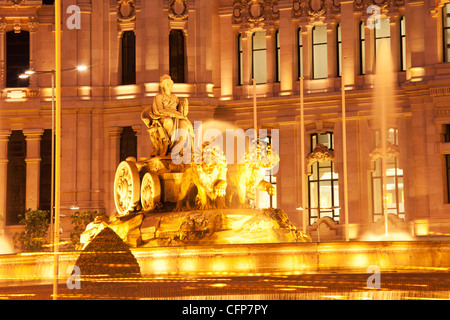 Plaza de Cibeles mit Fuente de Cibele, Madrid, Spanien, Europa Stockfoto