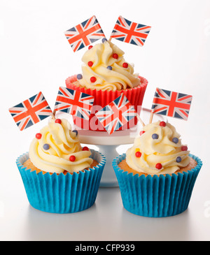 BRITISCHE FEIER CUPCAKES Stockfoto