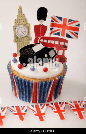 BRITISCHE FEIER LONDON CUPCAKE Stockfoto