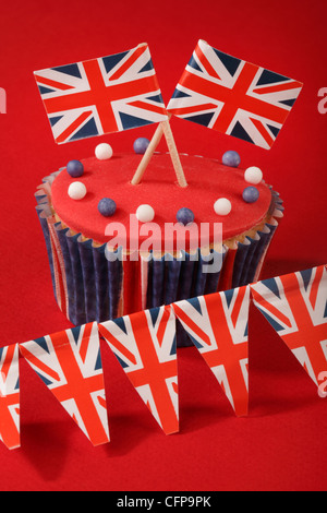 BRITISCHE FEIER CUPCAKES Stockfoto