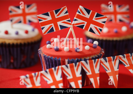 BRITISCHE FEIER CUPCAKES Stockfoto