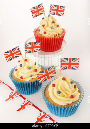 BRITISCHE FEIER CUPCAKES Stockfoto