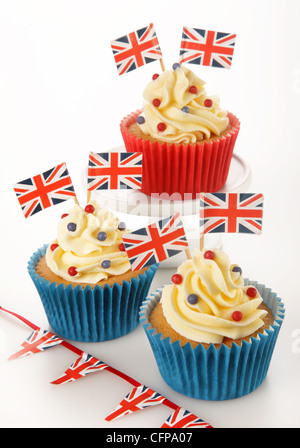 BRITISCHE FEIER CUPCAKES Stockfoto