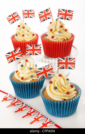 BRITISCHE FEIER CUPCAKES Stockfoto