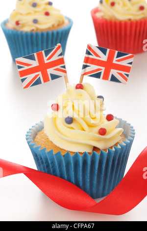 BRITISCHE FEIER CUPCAKES Stockfoto