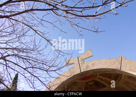 Arcosanti, eine experimentelle Stadt in der Wüste von Arizona, gebaut, um Paolo Soleris Konzept der Arkologie verkörpern. Stockfoto