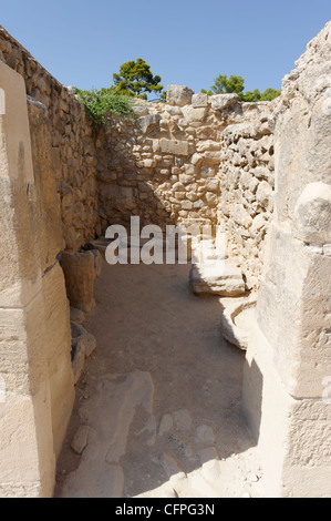 Phaistos. Kreta. Griechenland. Innenansicht eines der Lagerräume im Erdgeschoss West Wing. Es gibt 10 Zimmer insgesamt und Sie Stockfoto