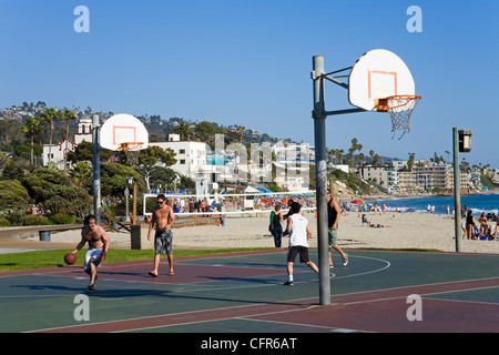 Basketballfeld in Laguna Beach, Orange County, California, Vereinigte Staaten von Amerika, Nordamerika Stockfoto