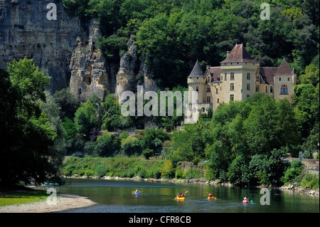 Chateau De La Malartrie, am Fluss Dordogne, La Roque-Gageac, Dordogne, Frankreich, Europa Stockfoto