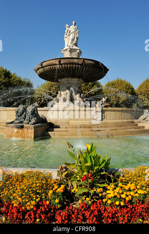 Fontaine De La Rotonde (Rotunde Brunnen), Aix-en-Provence, Bouches-du-Rhône, Provence, Frankreich, Europa Stockfoto