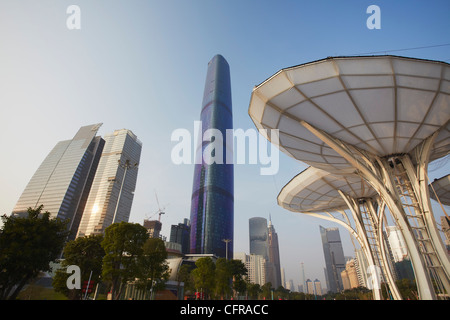 Guangzhou International Finance Centre, Zhujiang New Town Area, Tianhe, Guangzhou, Guangdong Provinz, China, Asien Stockfoto