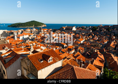 Altstadtblick, Dubrovnik, UNESCO-Weltkulturerbe, Dubrovnik-Neretva County, Kroatien, Europa Stockfoto