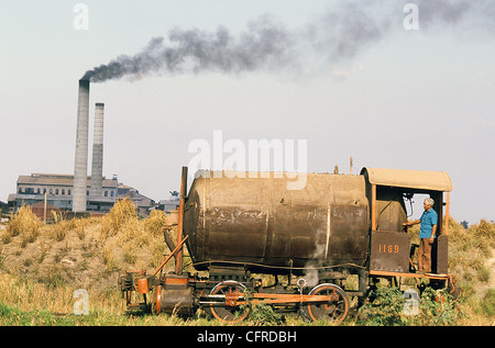 Eine Baldwin gebaut Fireless 0-4-0 von 1917 Vintage arbeiten im Bolivien Sugar Mill in Kubas Camaguey Provinz am 21. April 1988. Stockfoto