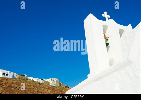 Die Kirche von sieben Märtyrer, Kastro Dorf, Sifnos, Kykladen, griechische Inseln, Griechenland, Europa Stockfoto