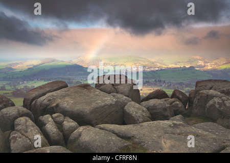 Blick vom Curber Rand in den Peak District Nationla Park Stockfoto