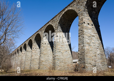 Starrucca-Viadukt, 1848 Stein Bogenbrücke noch gebräuchlich, nördlichen Pennsylvania Stockfoto