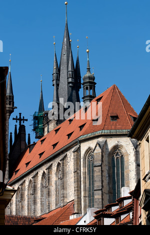 Church of Our Lady vor Tyn in Prag, Tschechien. Stockfoto